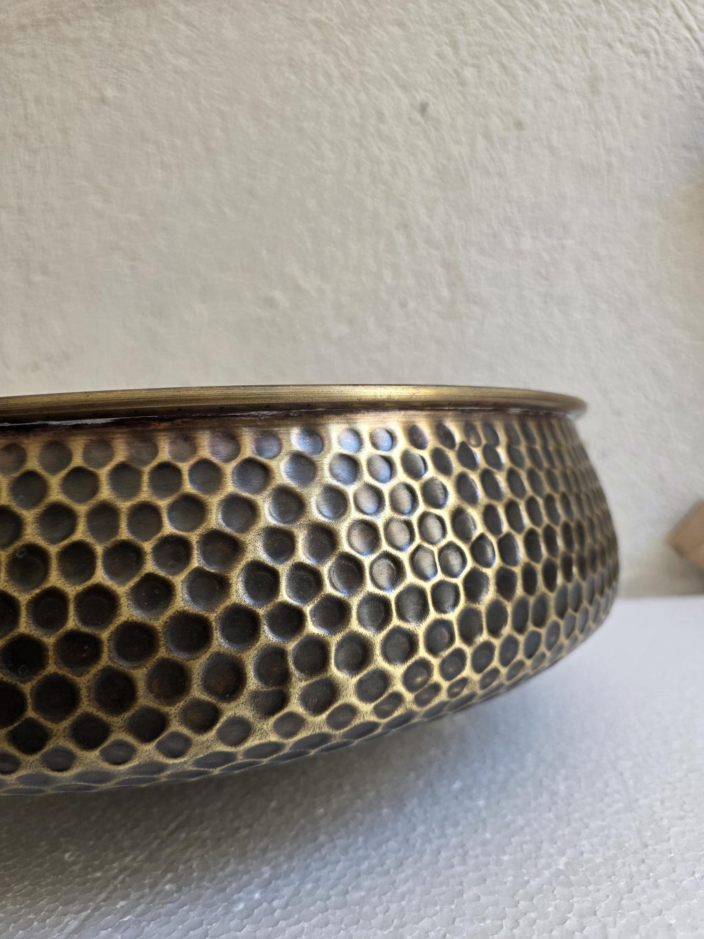 hammered brass sink, Handmade Round Vessel Sink 5" Antique Finish