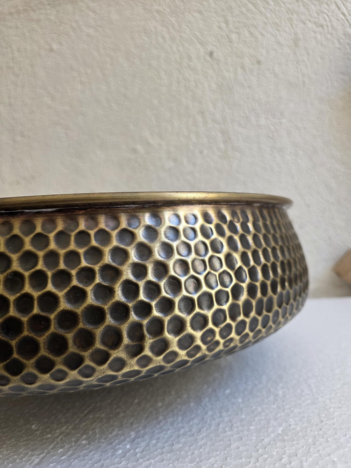 hammered brass sink, Handmade Round Vessel Sink 5" Antique Finish