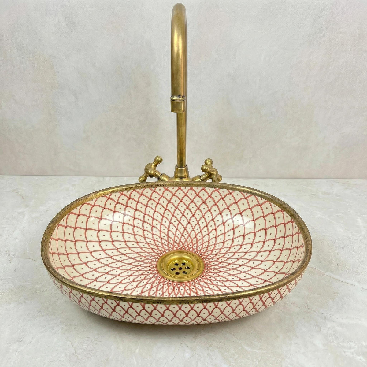 red ceramic vessel sink, Ruby Red Oval Porcelain Sink, 5 Sizes XL