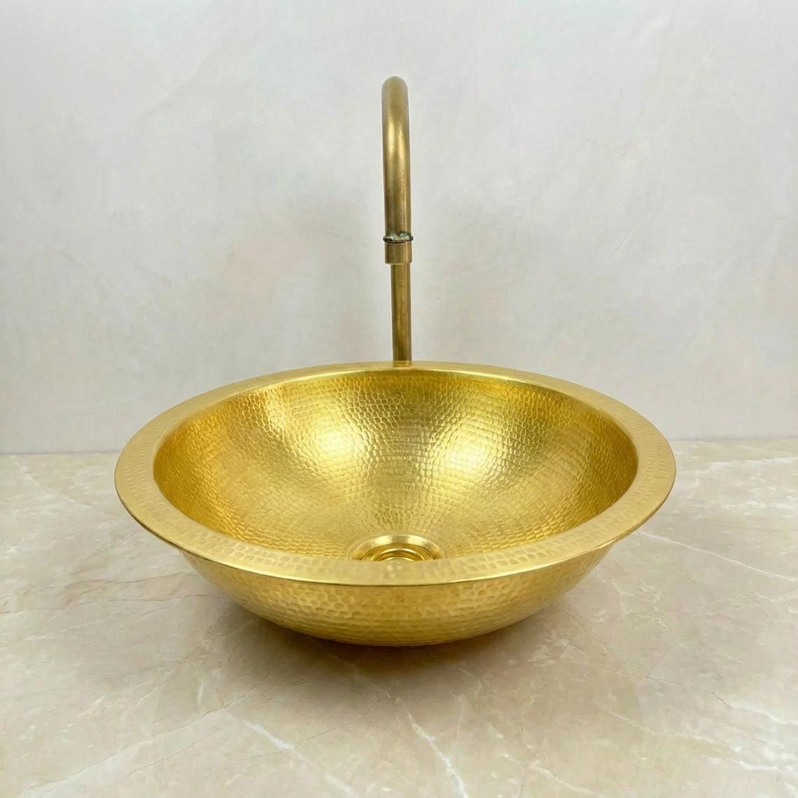 moroccan brass sink, Hammered Brass Vanity Basin, Gold Finish, Fez
