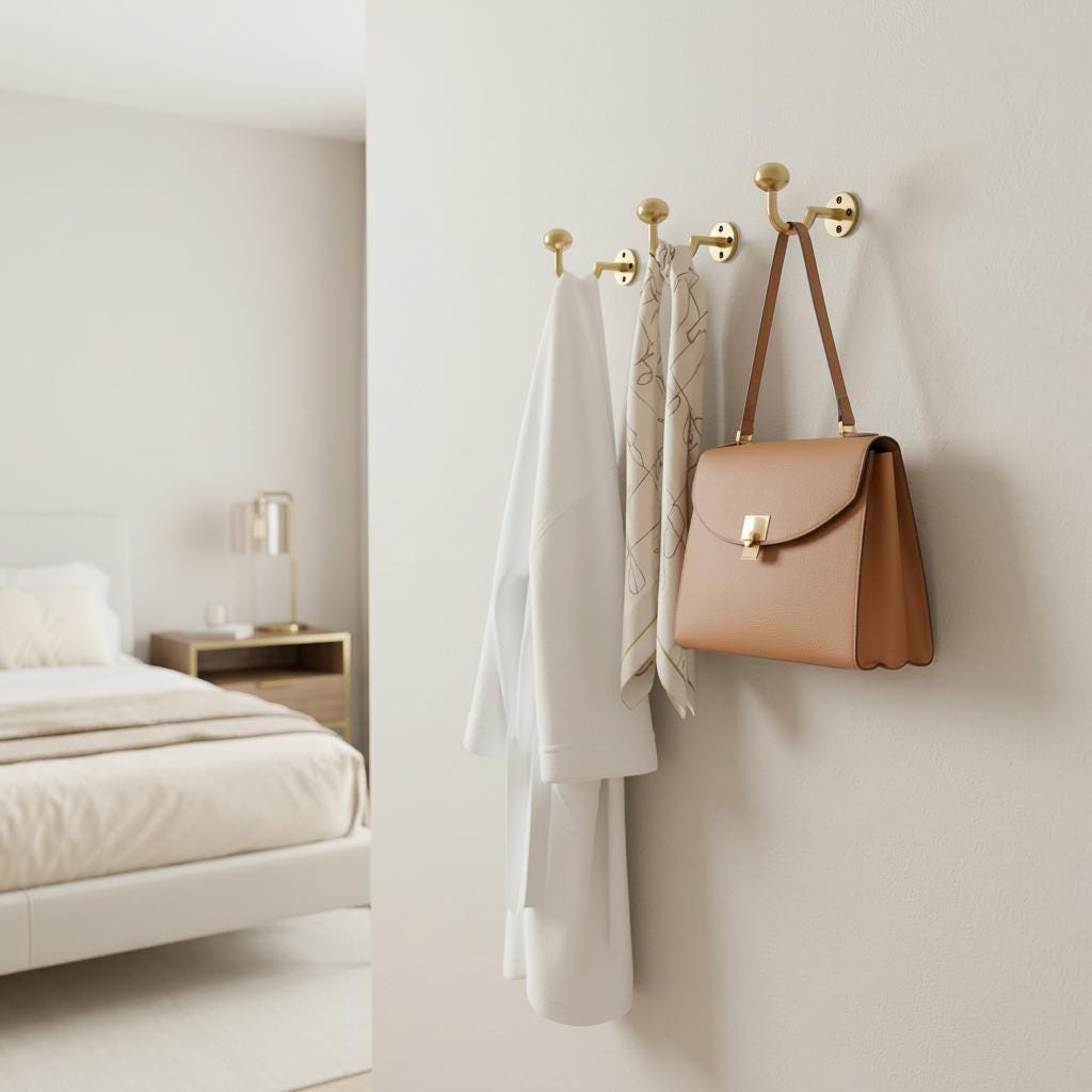 moroccan brass wall hooks, Unlacquered Brass Peg 3.7in x2.5in Pat.
