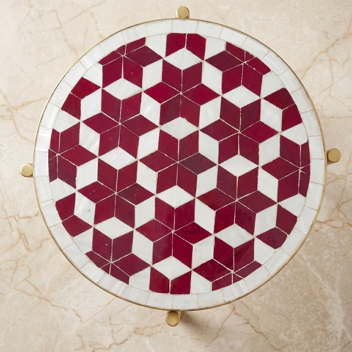 Zellige Tile Table, Emerald Mosaic Accent, 12–48 In Custom Sizes!