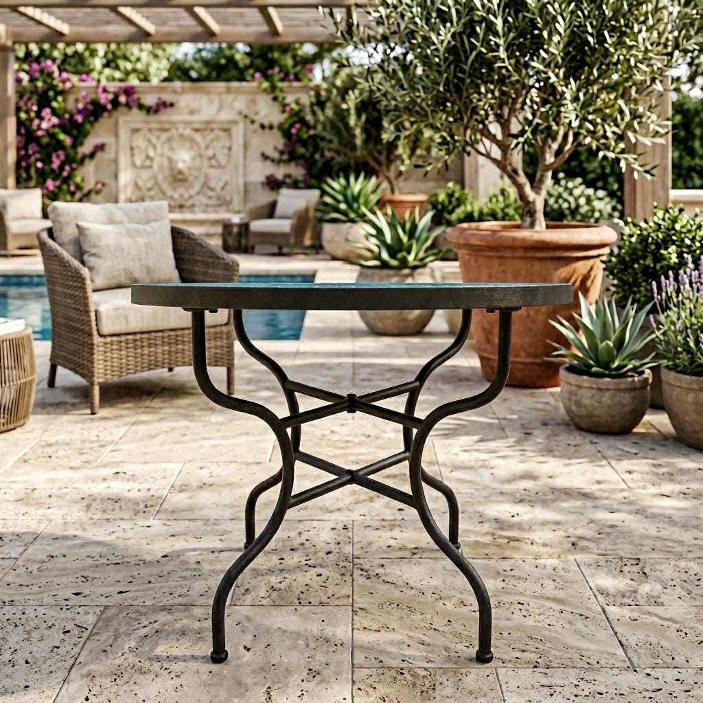 Moroccan Mosaic Side Table Hand Zellige Tile Top, 12–48In IronBase