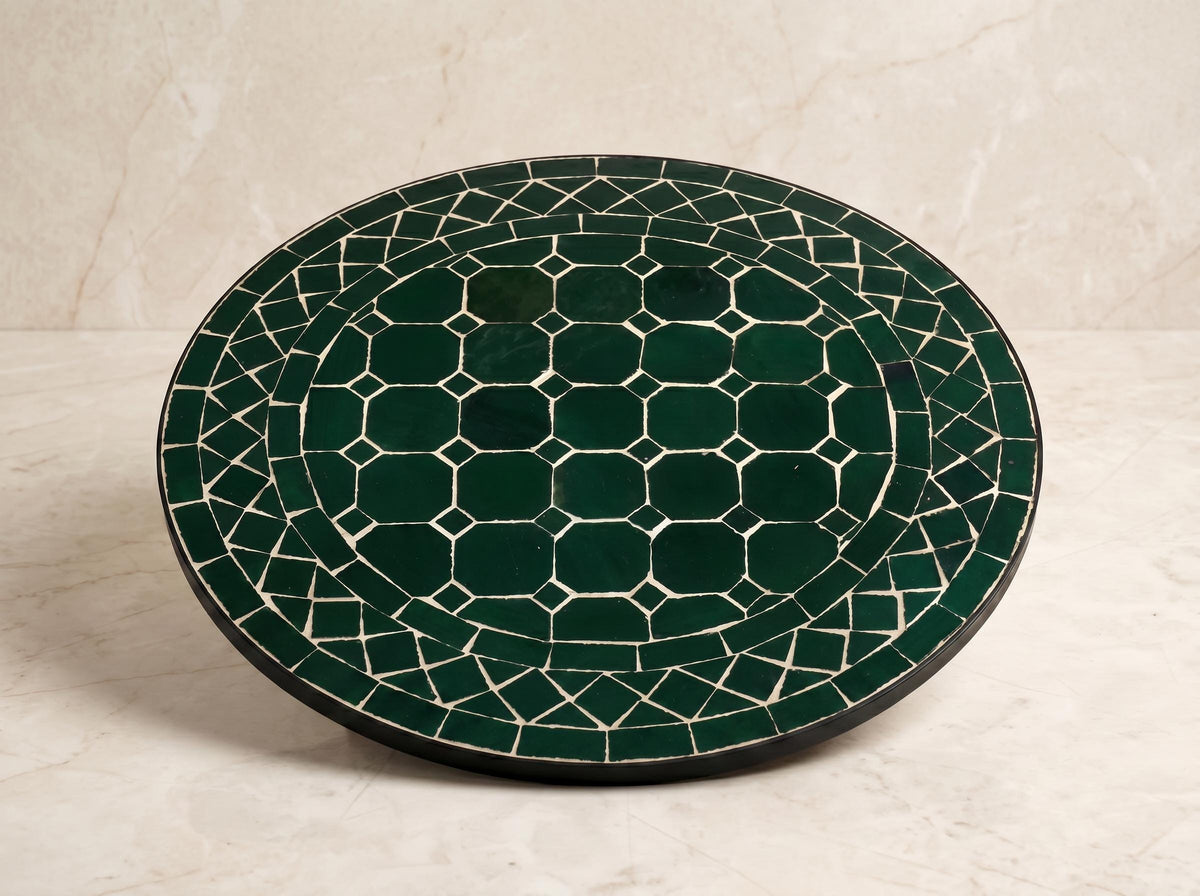 zellige tile table, Round Moroccan Mosaic, Coffee-Height 12-48In.