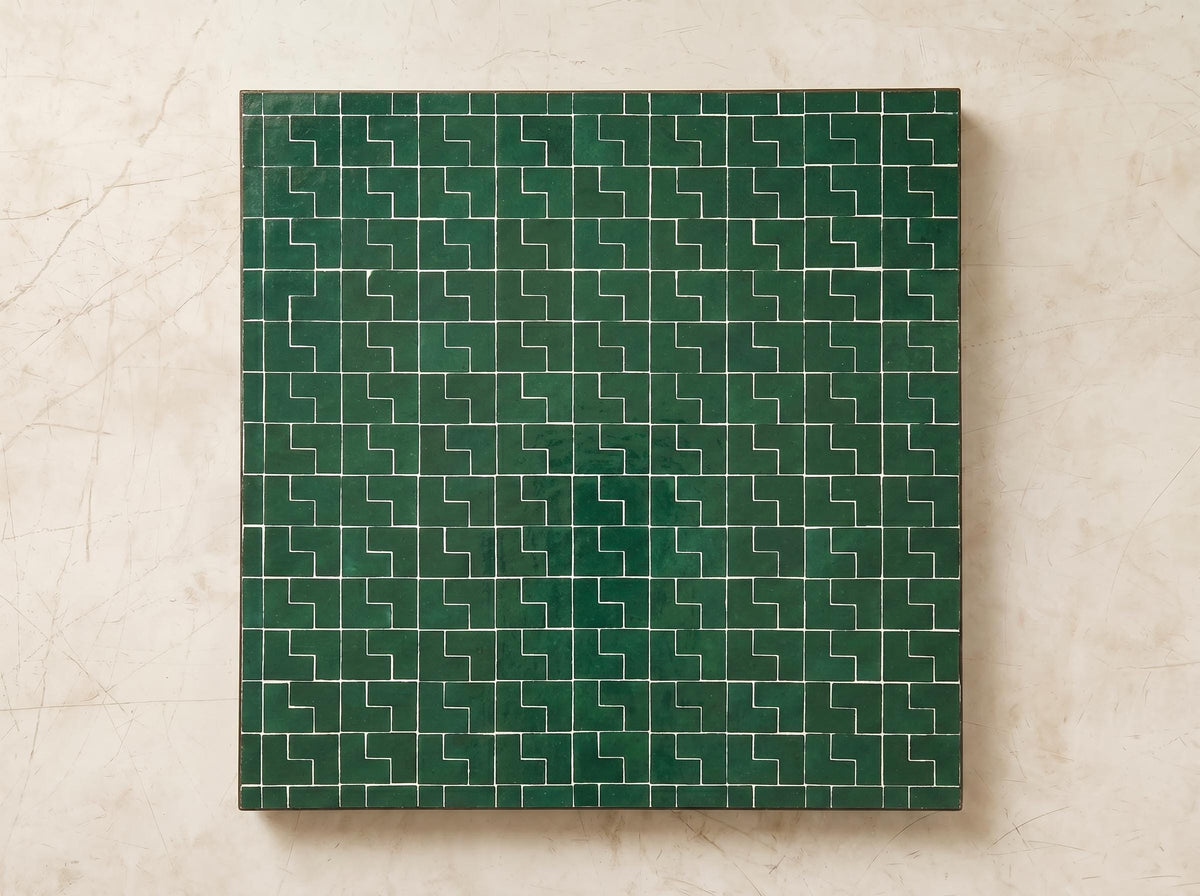 Zellige Tile Bistro Table, Handcrafted Glazed Mosaic Top, 30–120 Cm
