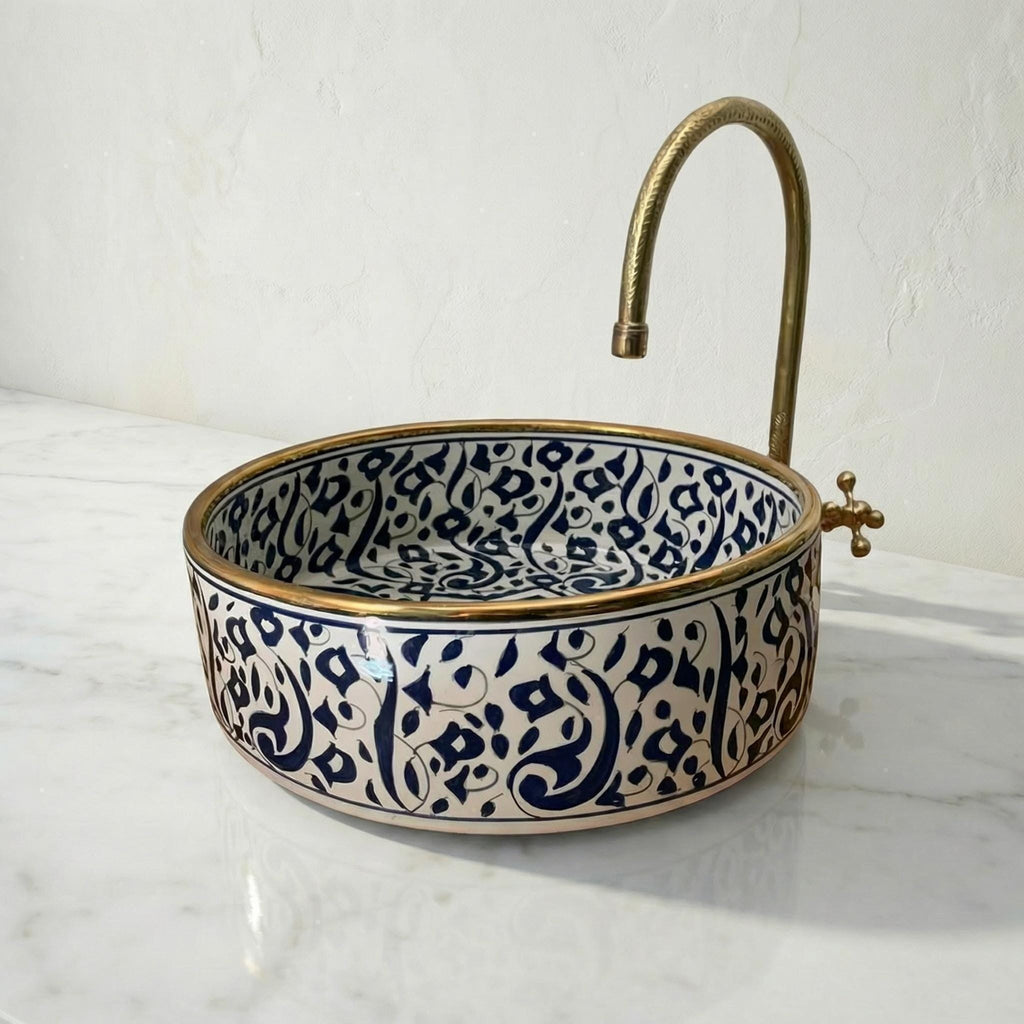 Sage Green Vessel Sink, Oval Glazed Ceramic Vanity Basin 8-16