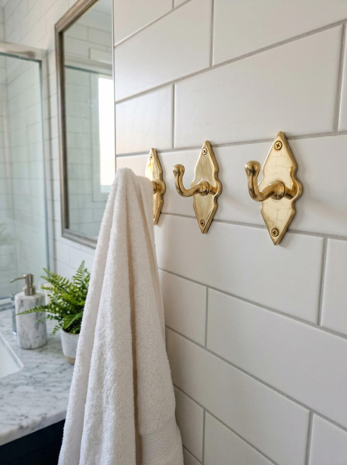 Rustic Brass Wall Hooks, Handmade Moroccan Unlacquered 8 Cm Hook.