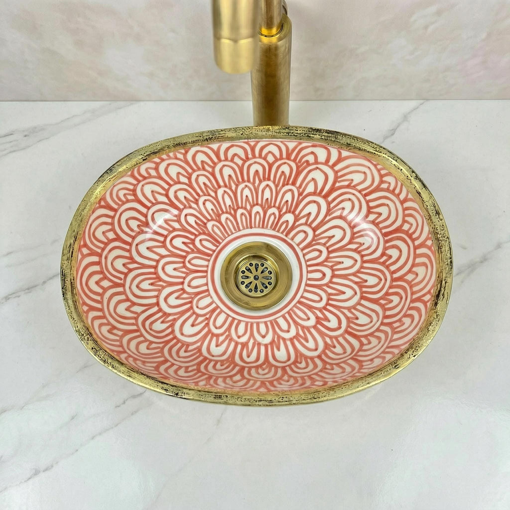 Black Porcelain Vessel Sink, Artisan Oval Porcelain Basin 5 Sizes