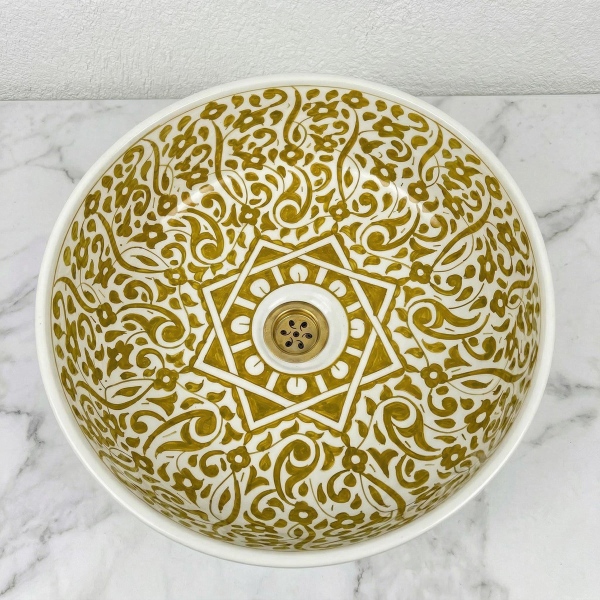 Moroccan Navy Vessel Sink, Hand-Painted Ceramics Double Bowls 14