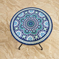Zellige Tile Side Table, Handcrafted Moroccan Clay Mosaic, 18 In.