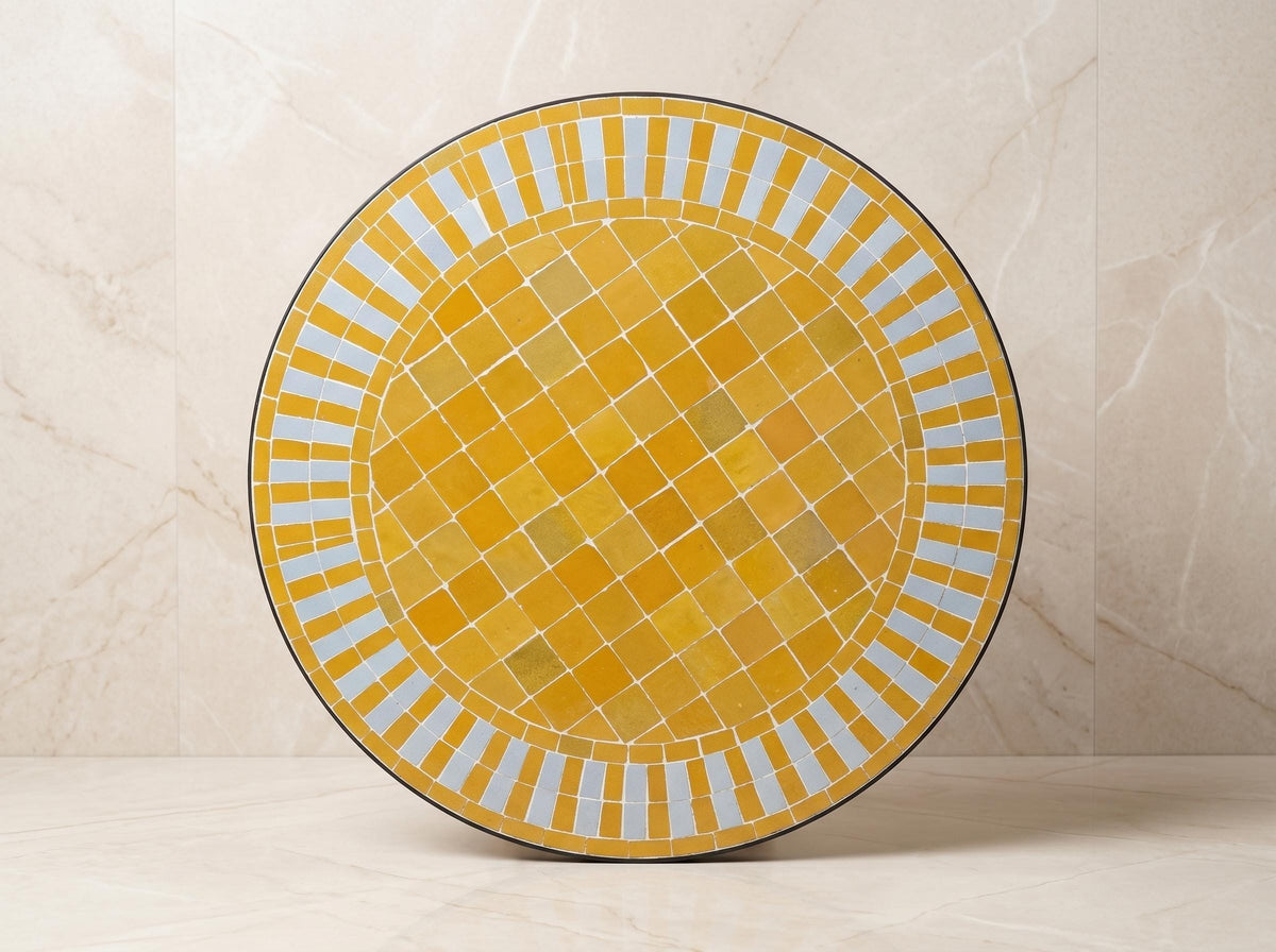 Zellige Tile Table, Hand-Glazed Moroccan Bistro Table, 30-120cmXL