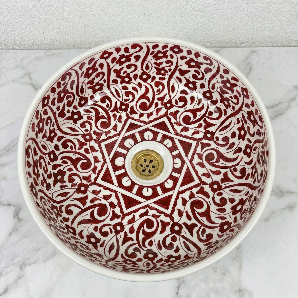 Moroccan Navy Vessel Sink, Hand-Painted Ceramics Double Bowls 14