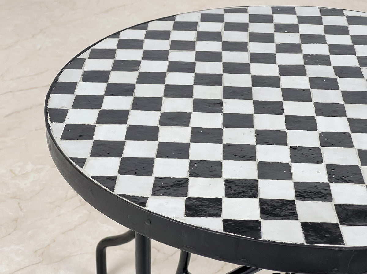 Handmade Zellige Table, Weatherproofed Terracotta Mosaic, 12-48 In