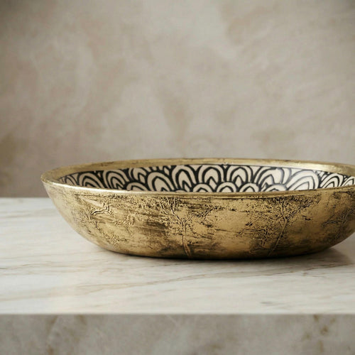 Black Oval Handmade Oval Porcelain Sink | Artisanal Moroccan Ceramic Vessel Bathroom Basin Vanity