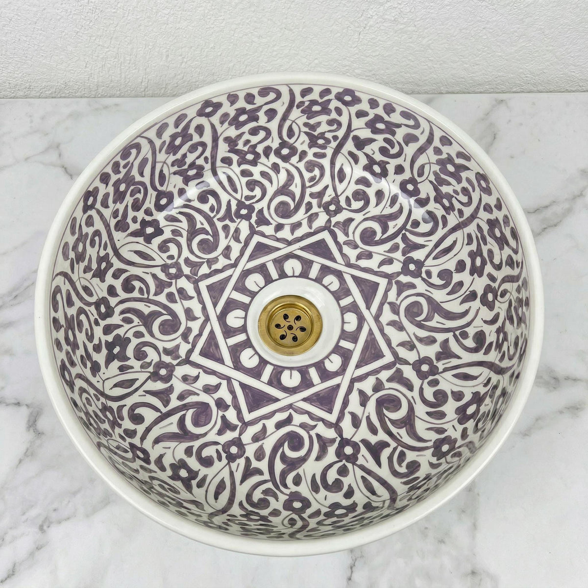Moroccan Navy Vessel Sink, Hand-Painted Ceramics Double Bowls 14