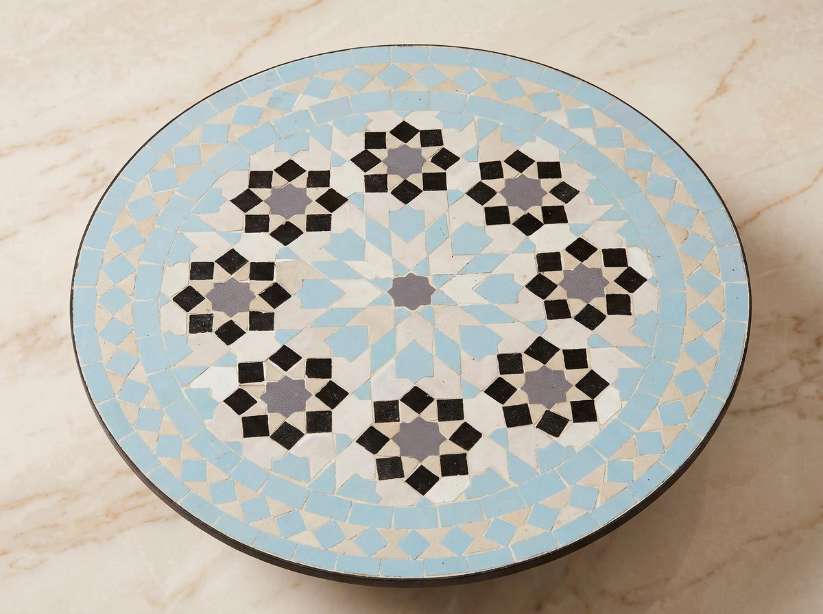 Zellige Tile Table, Handcrafted Moroccan Mosaic Coffee Table 30 In