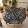Moroccan Zellige Side Table Hairpin Iron Legs, Handmade 30-120 cm