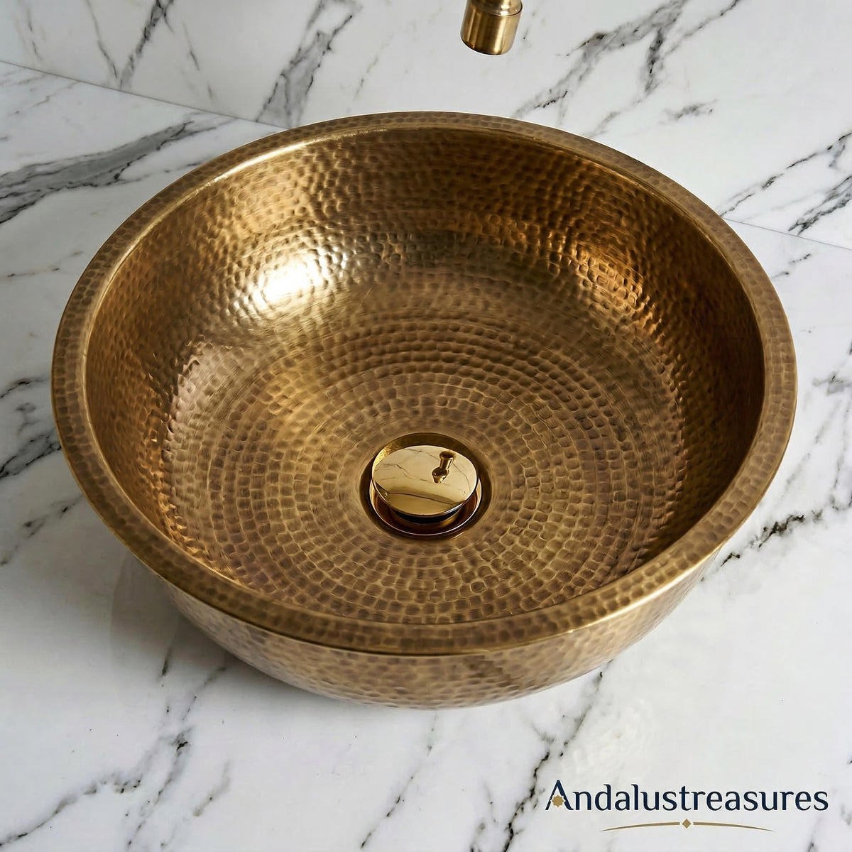 Unlacquered Brass Drain, Solid Push Pop-Up Vessel Sink Plug 1.6in