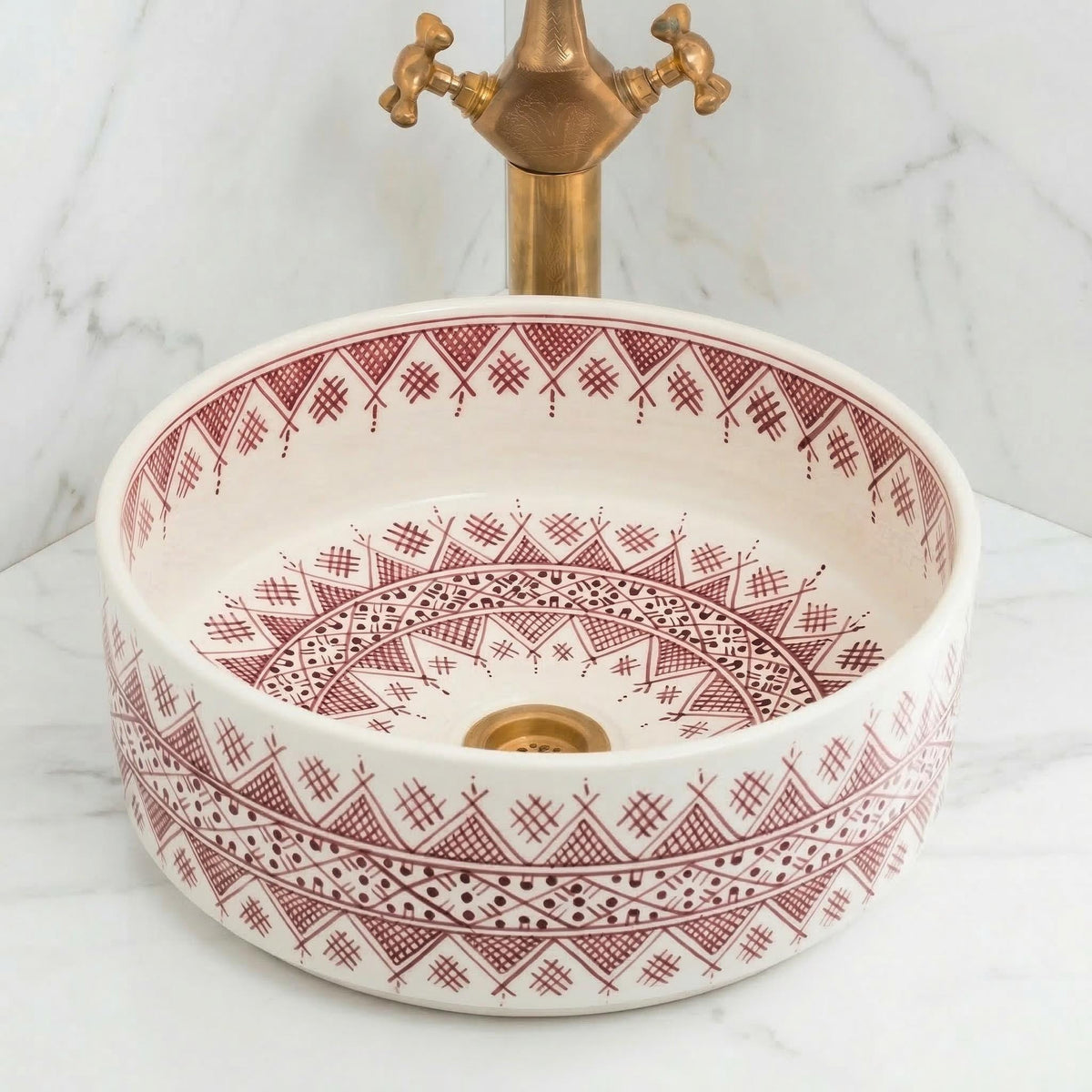 Handmade Ceramic Vessel Sink, Sage Green 14" Round Basin 6" Deep.