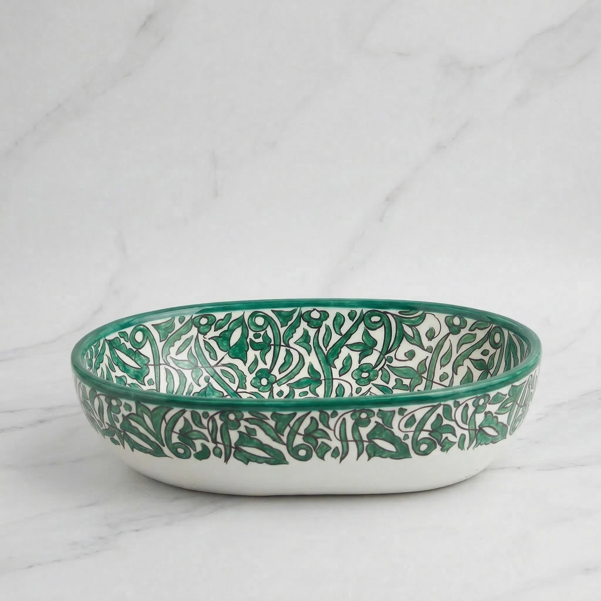 moroccan bathroom vessel sink, Emerald Green Oval Basin 38 cm Pro