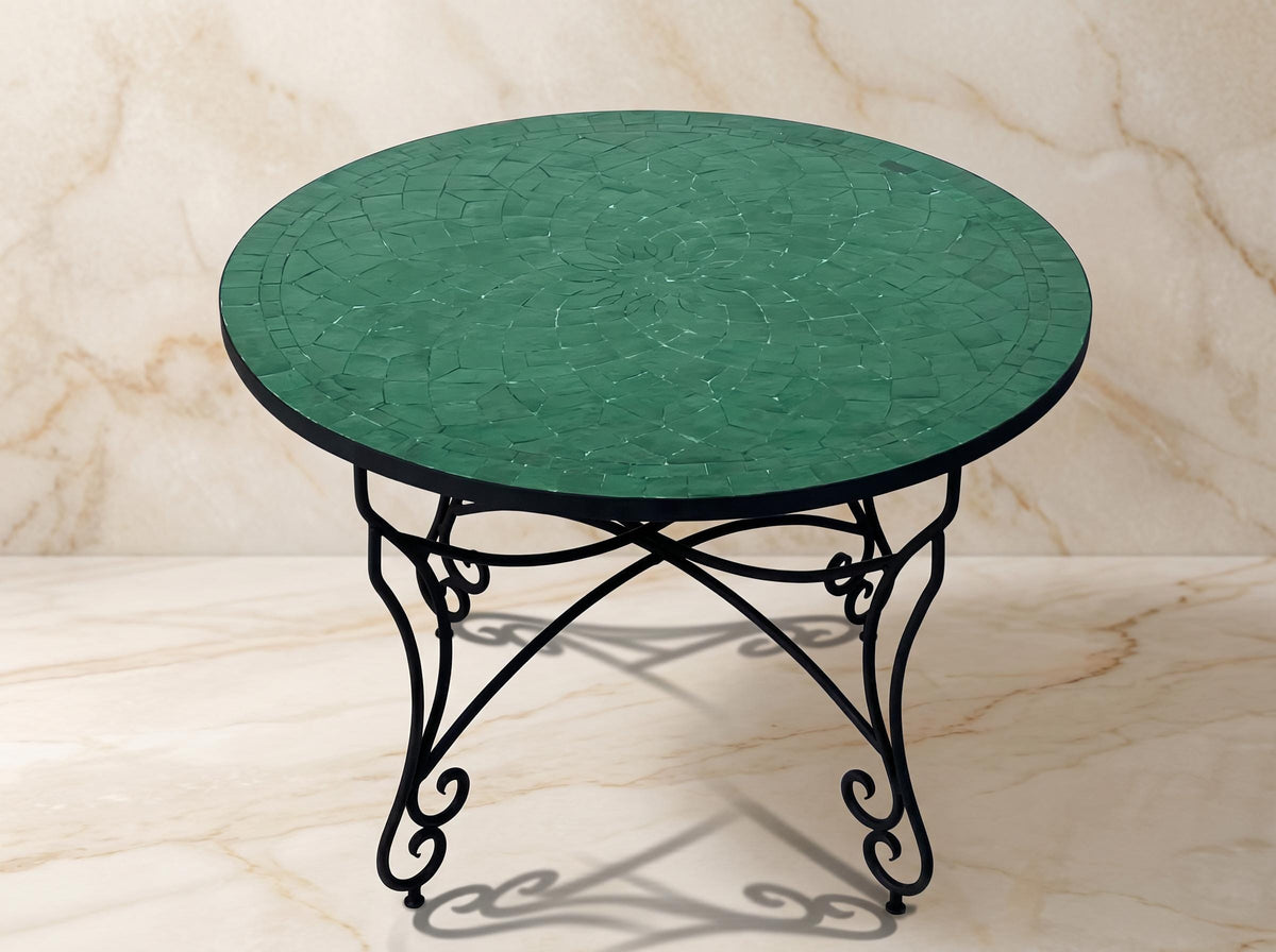 zellige tile table, Hand Glazed Moroccan Mosaic Coffee Table, 36in
