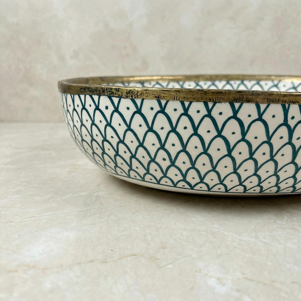 Handmade Ceramic Vessel Sink, Oval Teal Green, Gloss Porcelain New