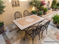 Moroccan Zellige Bistro Table, Handmade Mosaic Top, Iron Base -XL