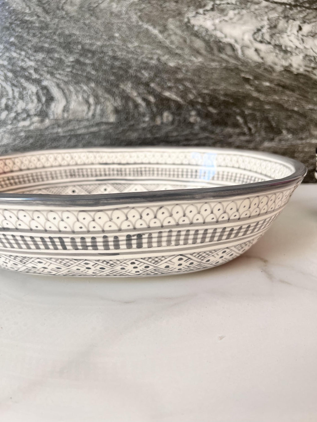 moroccan ceramic vessel sink Hand-Painted Tinin Basin Brass Drain
