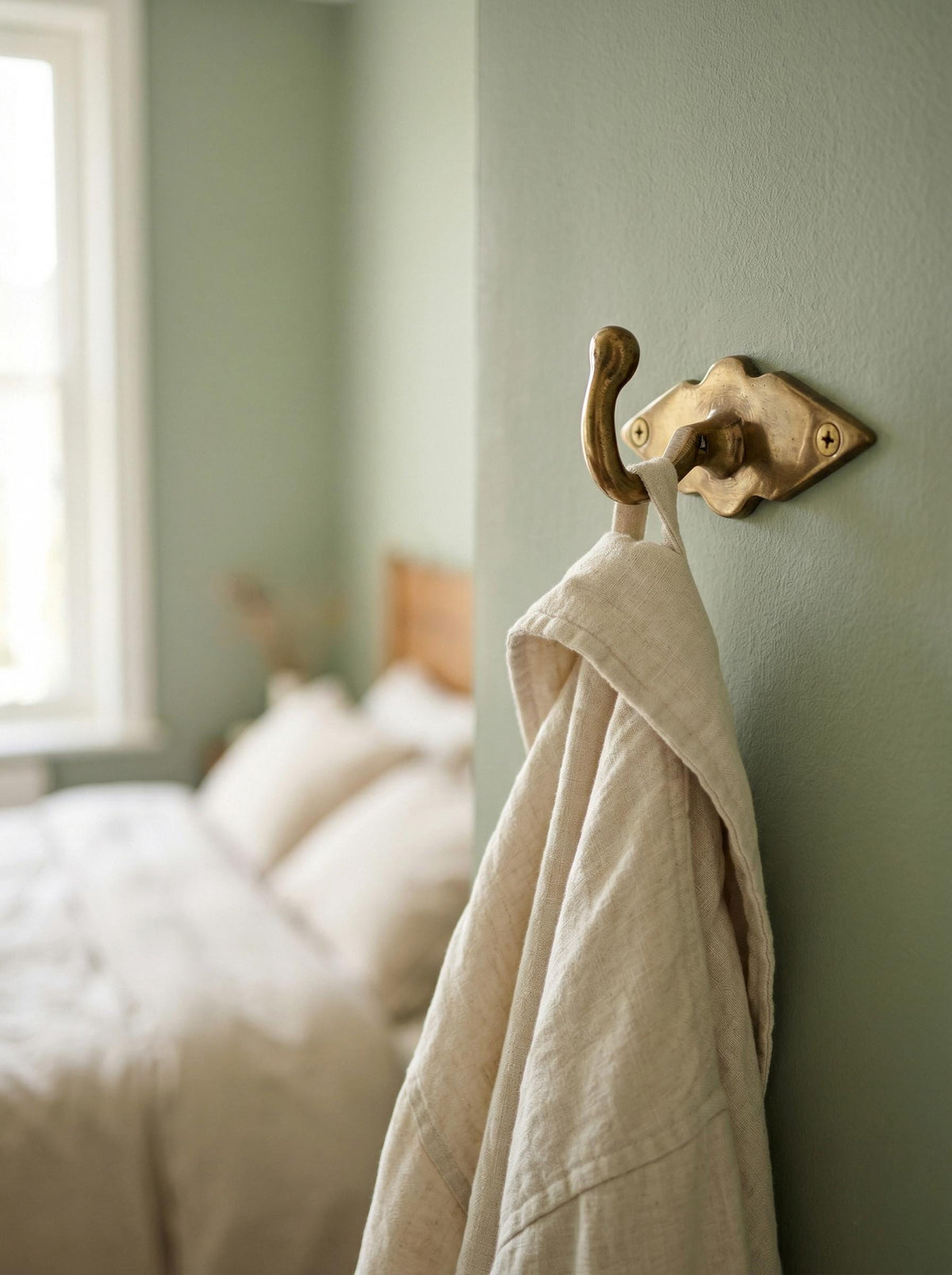 Rustic Brass Wall Hooks, Handmade Unlacquered 8 Cm Moroccan Hooks