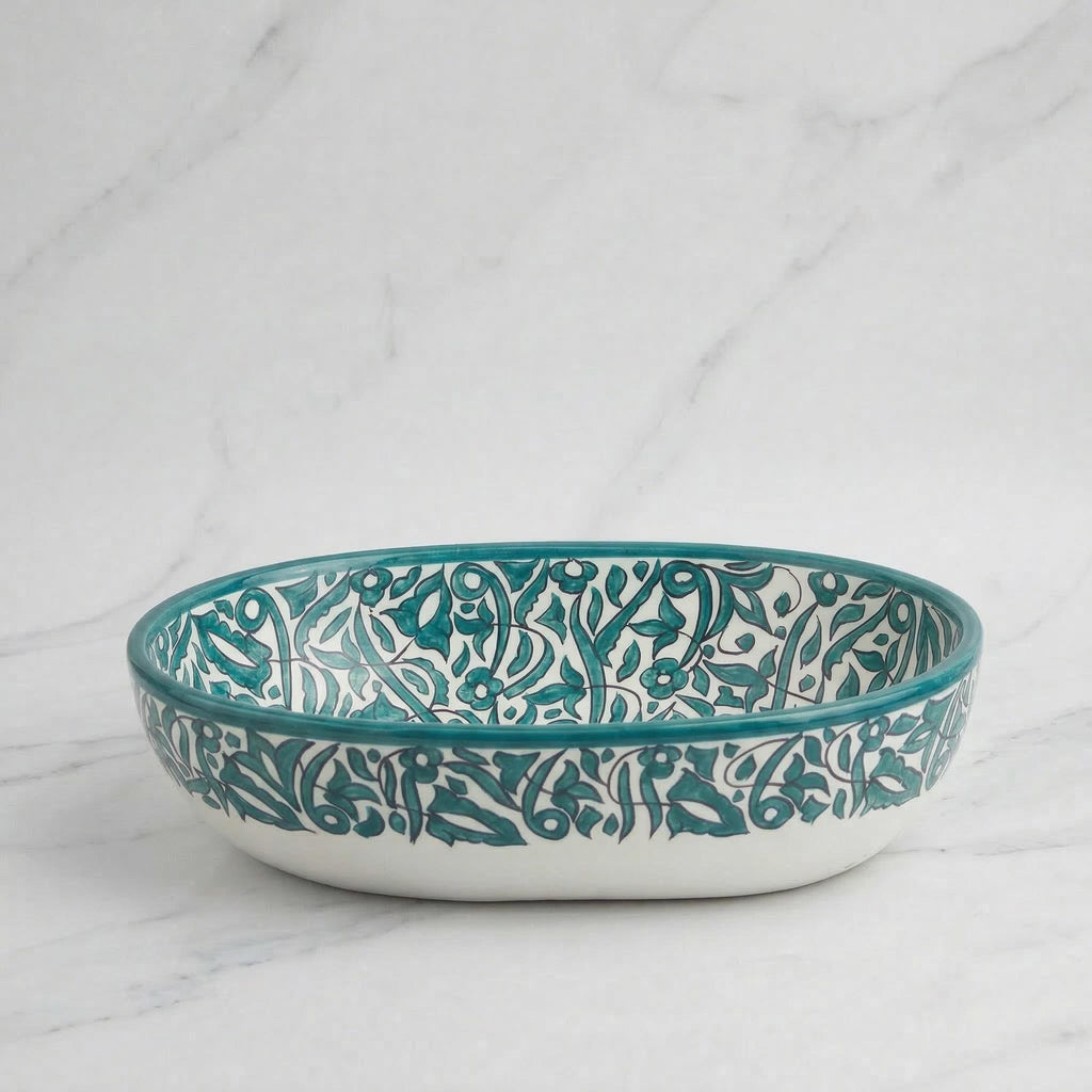 moroccan bathroom vessel sink, Emerald Green Oval Basin 38 cm Pro