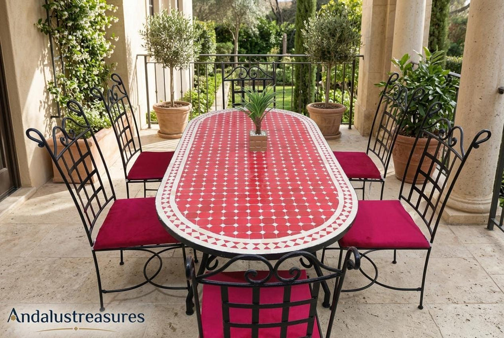 Moroccan Zellige Table, Handcut Tile-Top Console, 30-120cm Round.