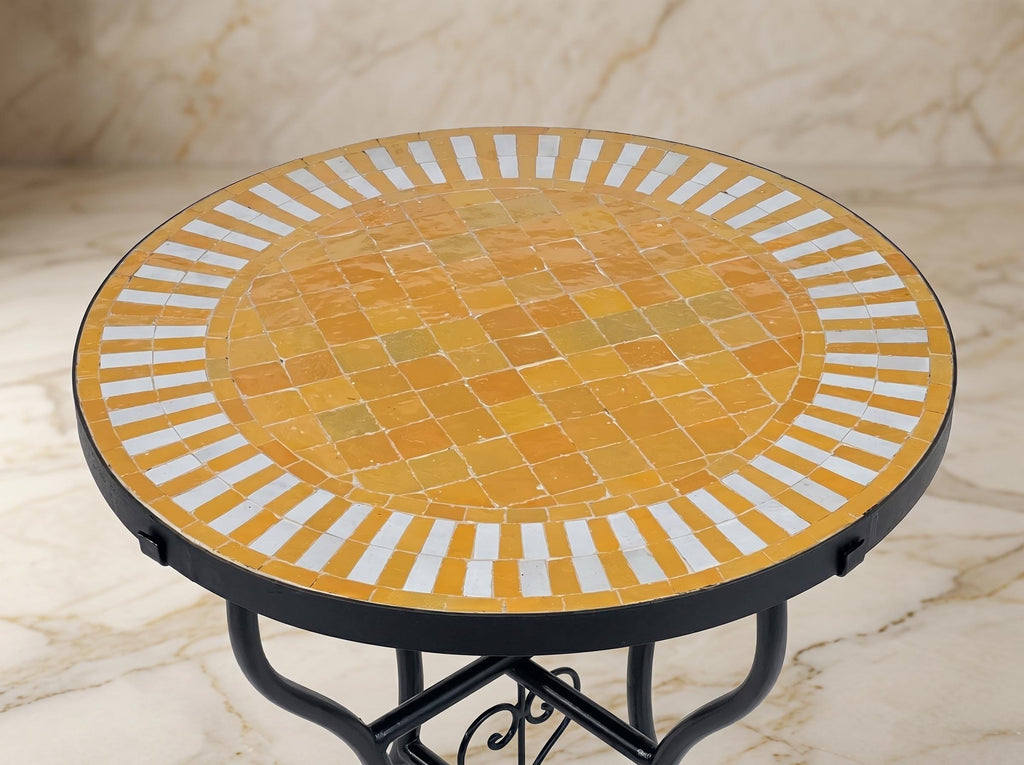 Zellige Tile Table, Hand-Glazed Moroccan Bistro Table, 30-120cmXL