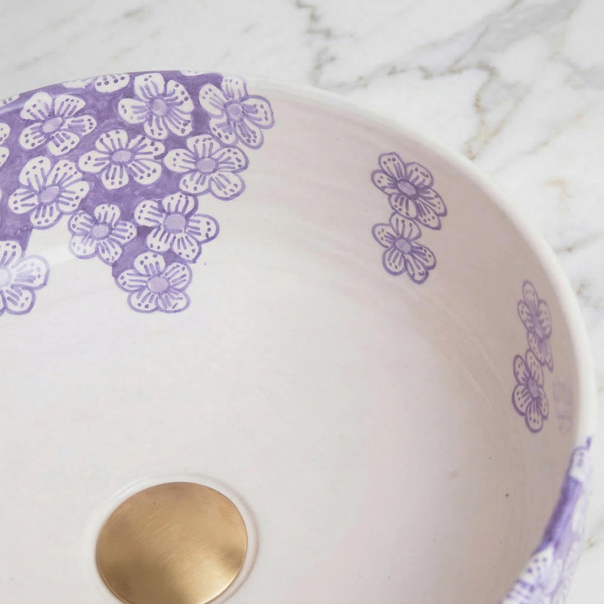 ceramic vessel sink, Moroccan Boho, 12" Diameter, Smooth Edge XL.