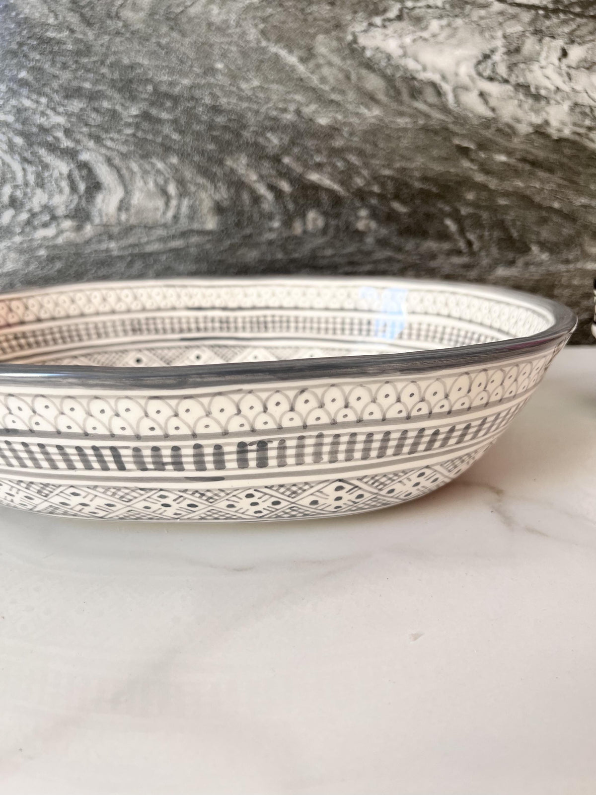 Moroccan Ceramic Vessel Sink, Hand-Painted Round Basin 12"(30 cm)