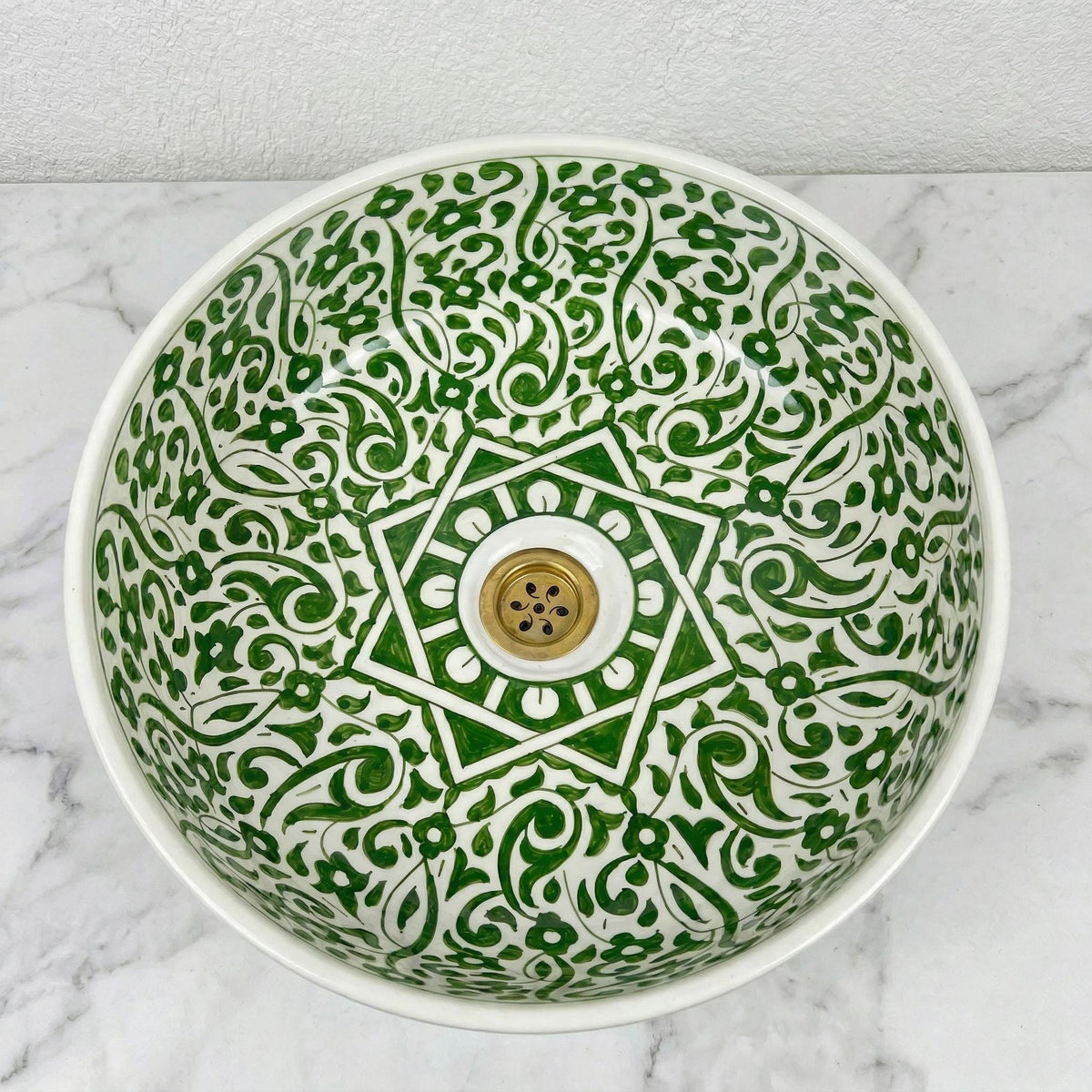 Moroccan Navy Vessel Sink, Hand-Painted Ceramics Double Bowls 14