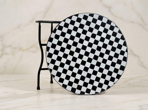 Handmade Zellige Table, Weatherproofed Terracotta Mosaic, 12-48 In