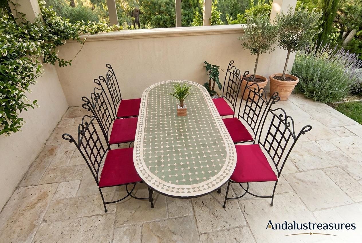 Moroccan Zellige Table, Handcut Tile-Top Console, 30-120cm Round.