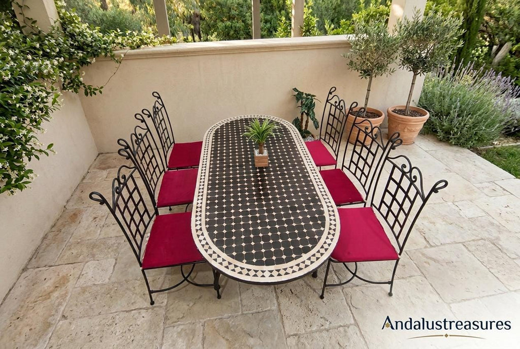 Moroccan Zellige Table, Handcut Tile-Top Console, 30-120cm Round.