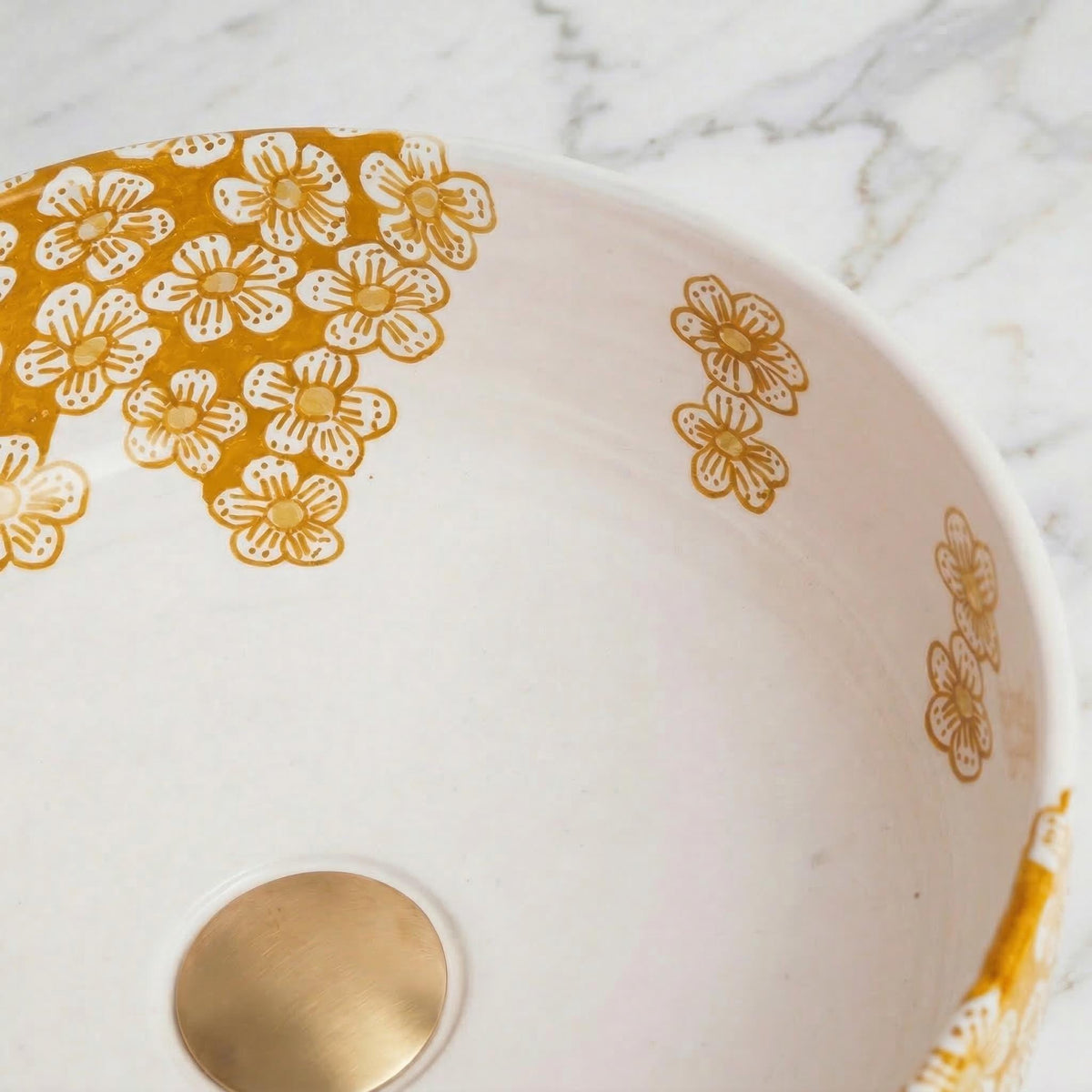 ceramic vessel sink, Moroccan Boho, 12" Diameter, Smooth Edge XL.