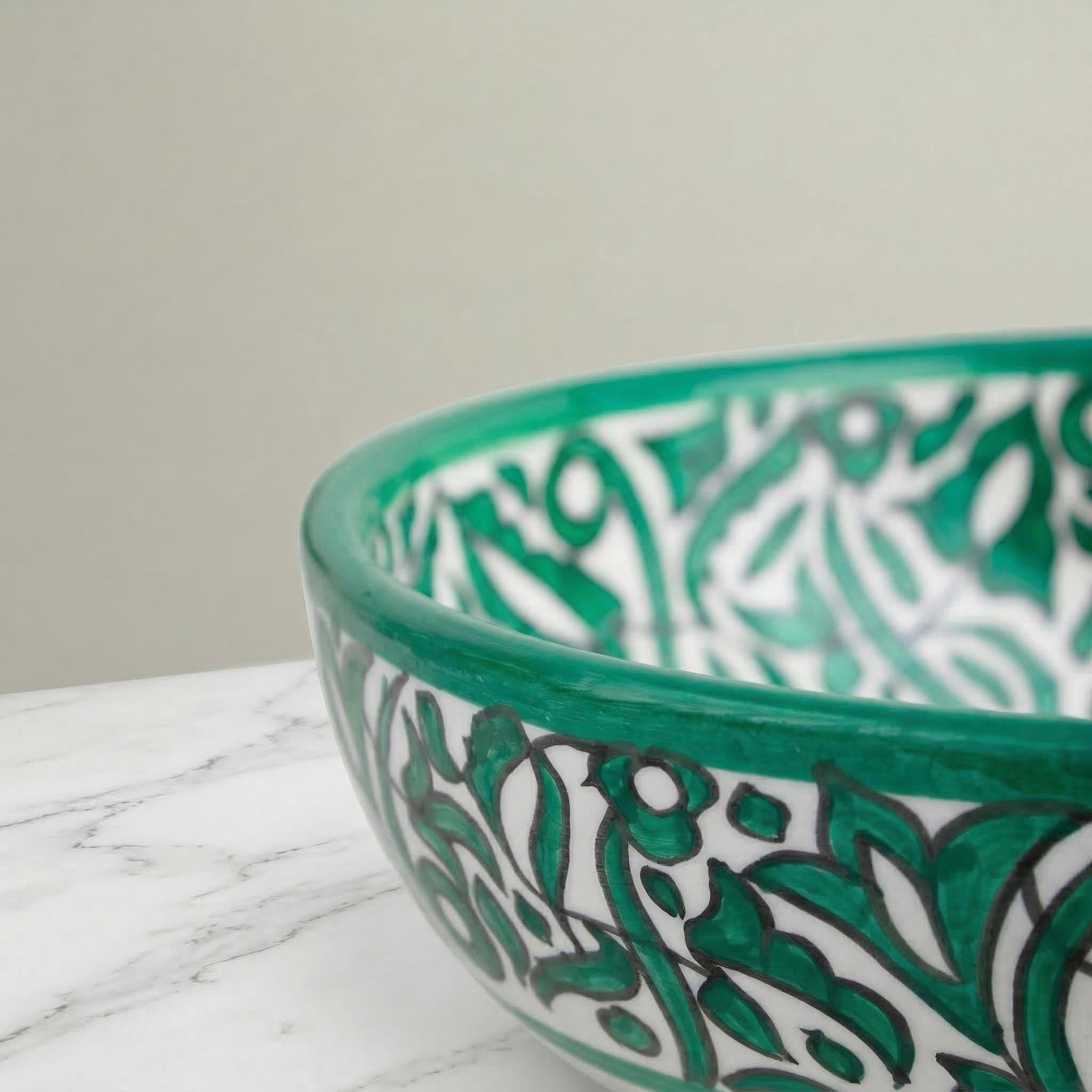 moroccan bathroom vessel sink, Emerald Green Oval Basin 38 cm Pro