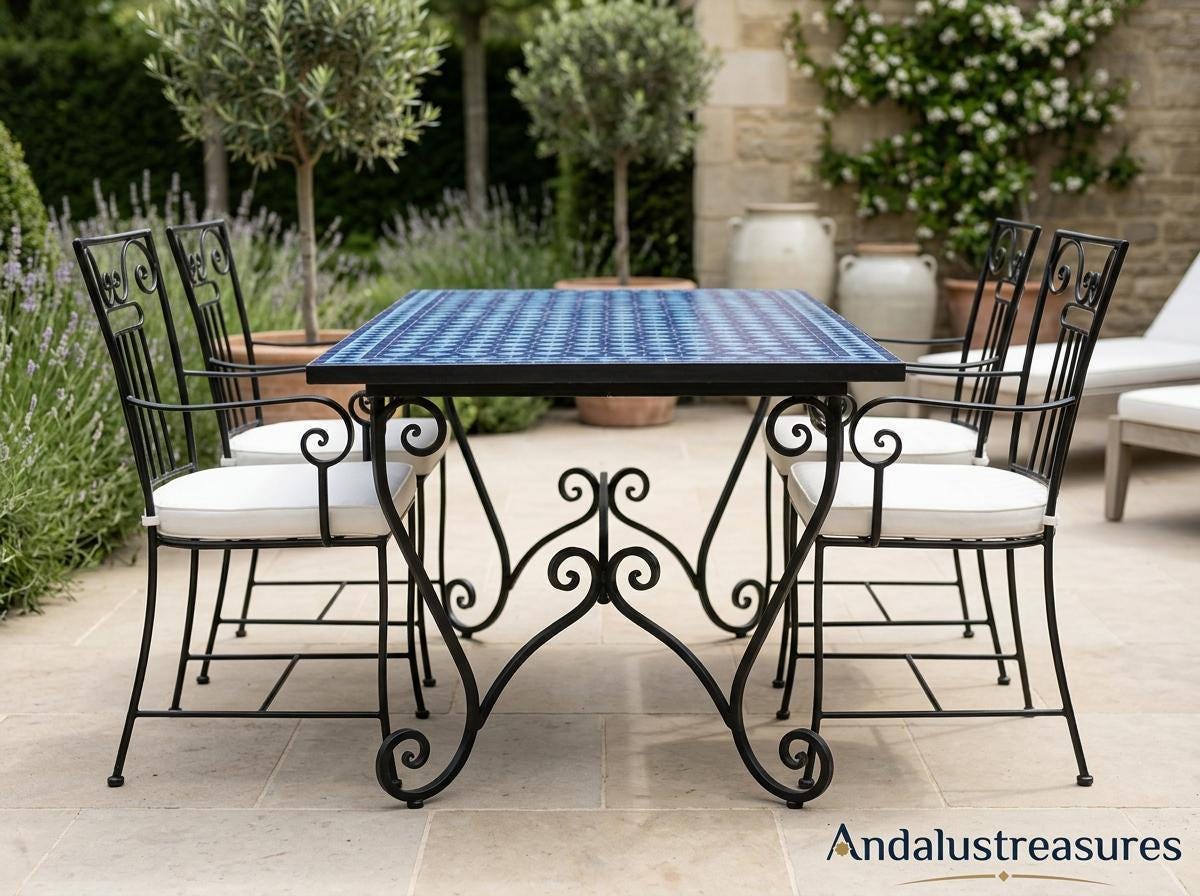 moroccan zellige side table, Handmade Mosaic Tile, 12-48 In. Iron