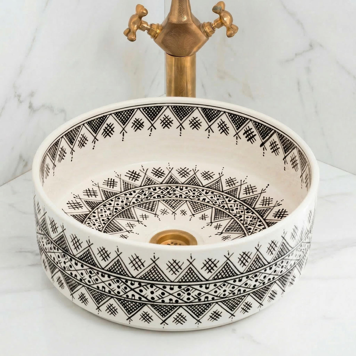 Handmade Ceramic Vessel Sink, Sage Green 14" Round Basin 6" Deep.