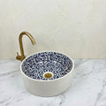 Moroccan Navy Vessel Sink, Hand-Painted Ceramics Double Bowls 14
