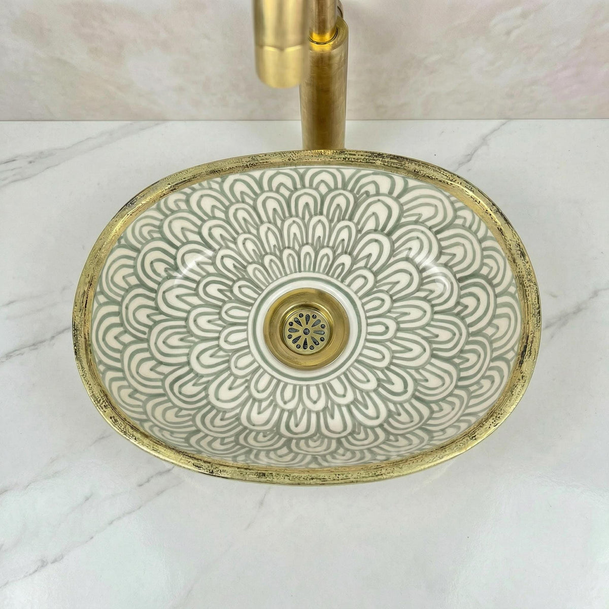 Black Porcelain Vessel Sink, Artisan Oval Porcelain Basin 5 Sizes