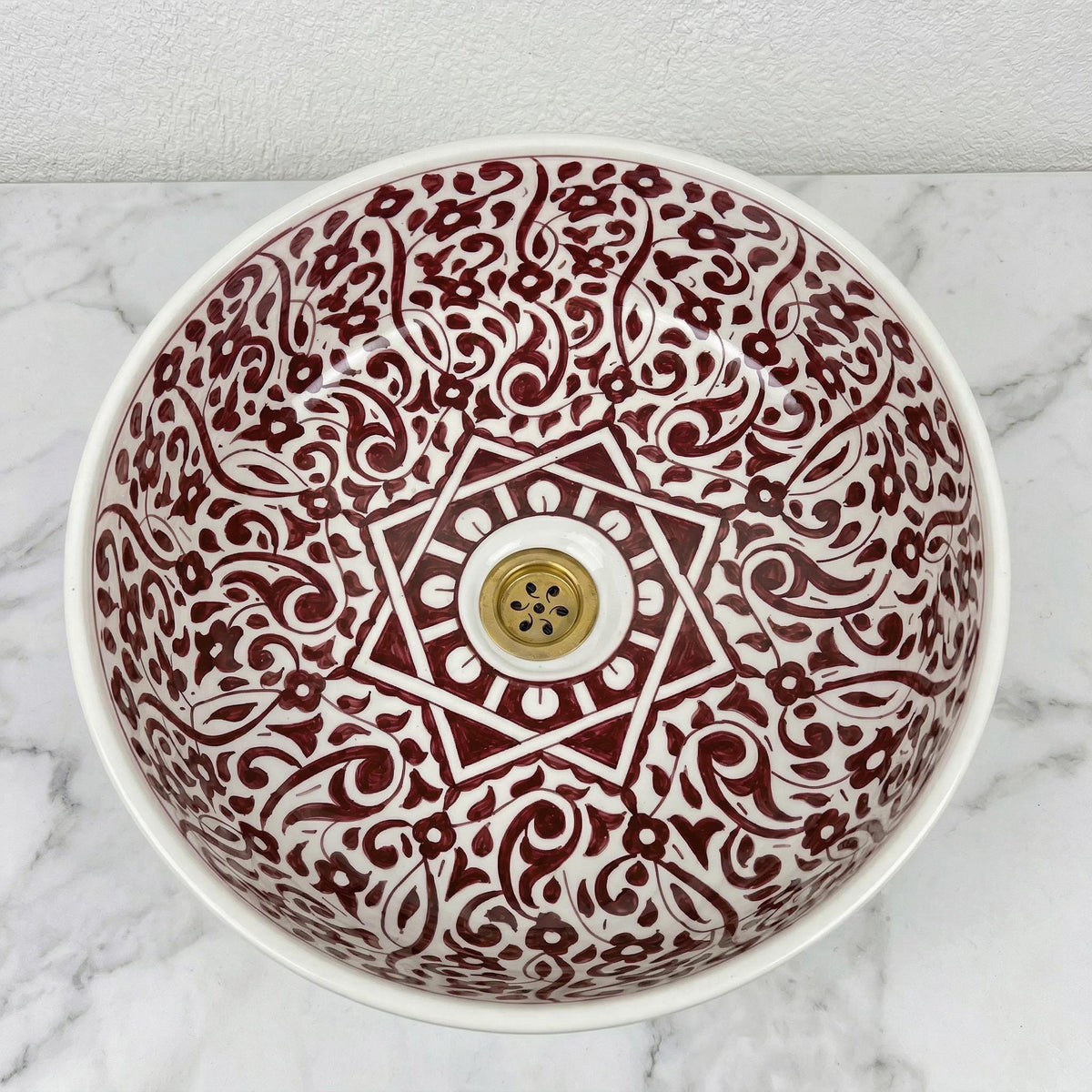 Moroccan Navy Vessel Sink, Hand-Painted Ceramics Double Bowls 14