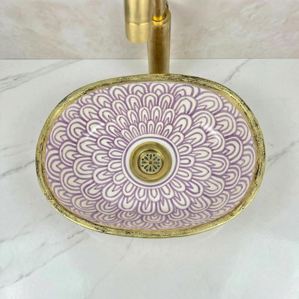 Black Porcelain Vessel Sink, Artisan Oval Porcelain Basin 5 Sizes