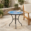 Moroccan Zellige Coffee Table, Hand-Glazed Top, Iron Hairpin Base