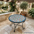 Moroccan Mosaic Coffee Table, Handmade Zellige Tile Top, 12–48 In