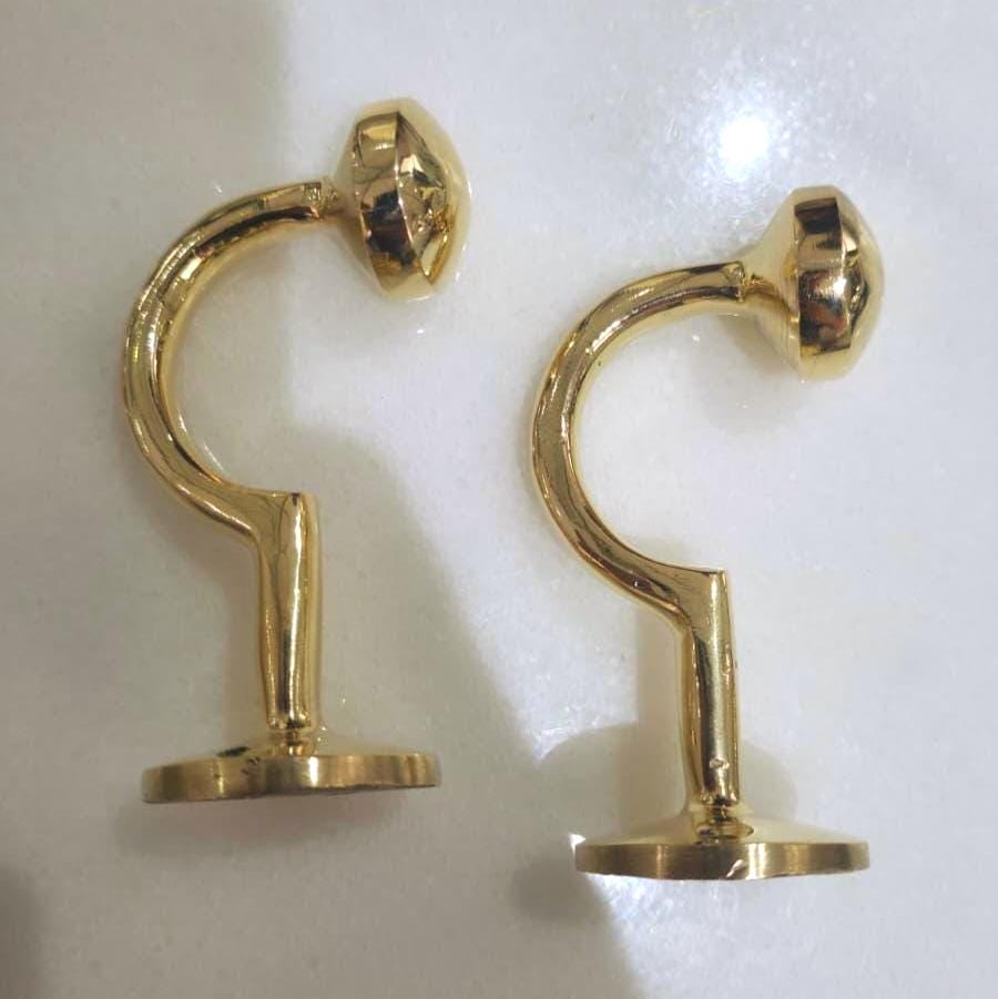 moroccan brass wall hooks, Unlacquered Brass Peg 3.7in x2.5in Pat.