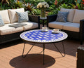 Moroccan Mosaic Table, Round 36 In 90Cm Zellige Tile Coffee Table